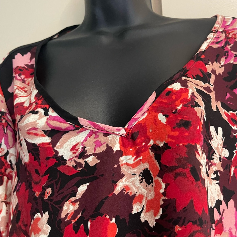 Floral Tunic, Polyester By Chenault - image 3